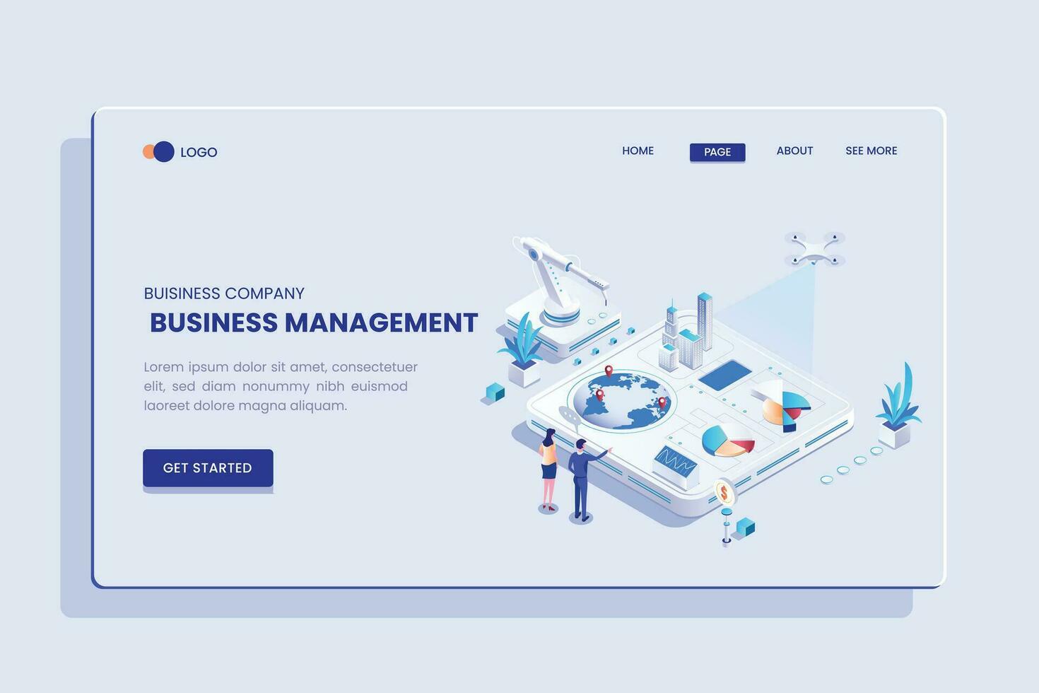 Business Management Isometric Vector Concept