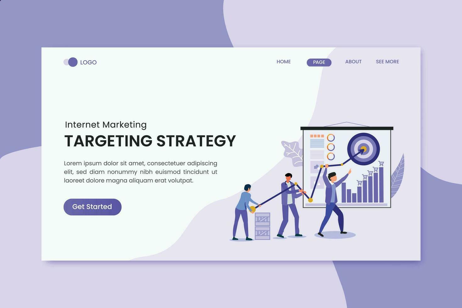 Targeting Strategy Marketing Landing Page vector