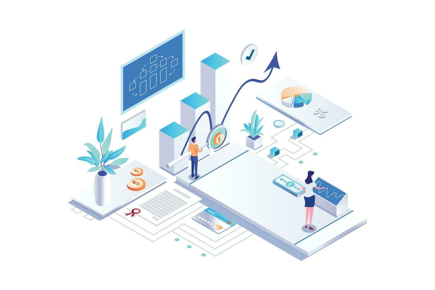 Business Strategy Isometric vector