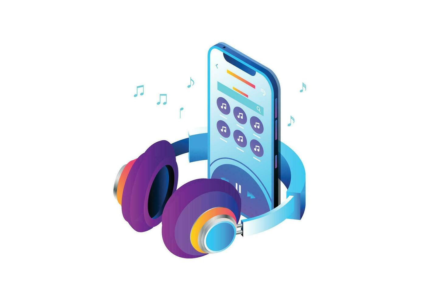 Mobile Isometric Concept vector