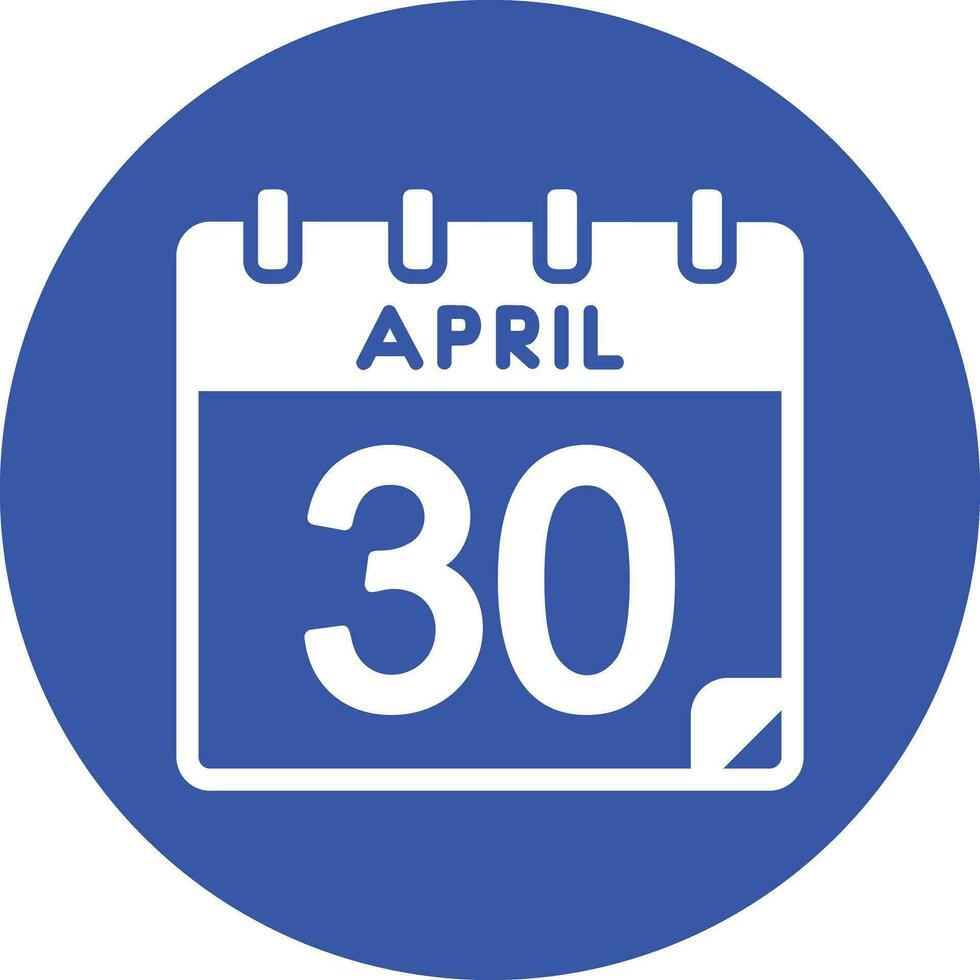 30 April Vector Icon