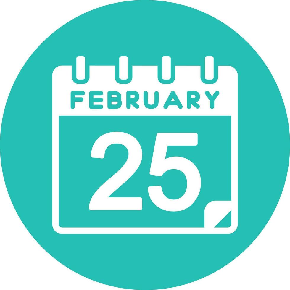 25 February Vector Icon