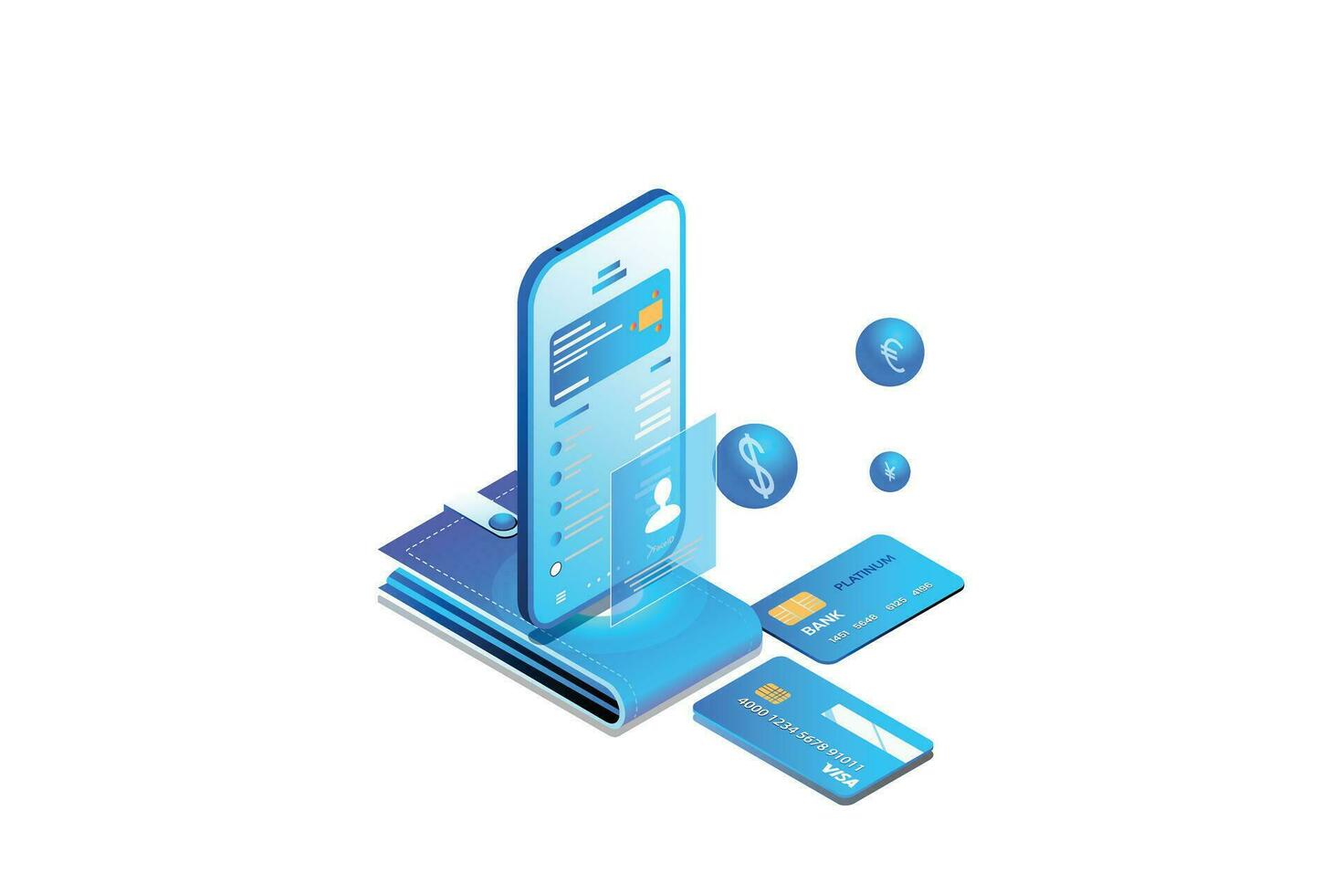 Mobile Banking App Isometric vector