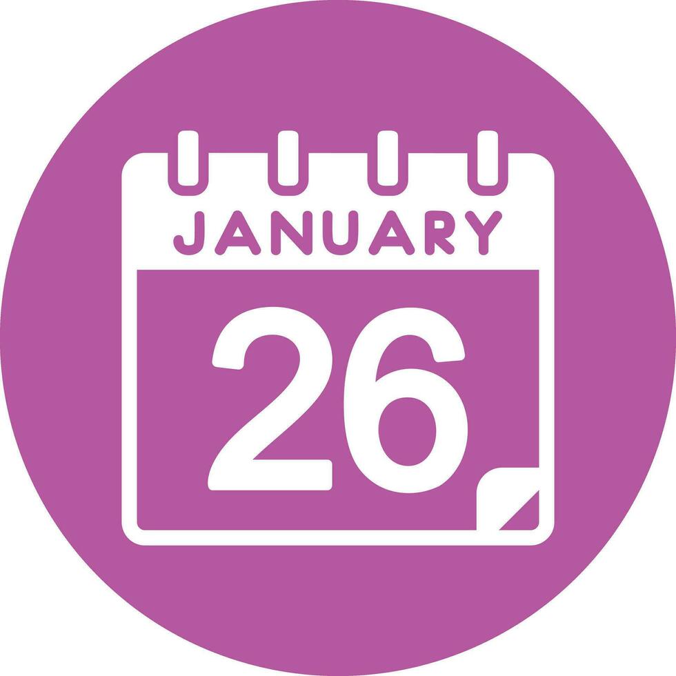 26 January Vector Icon