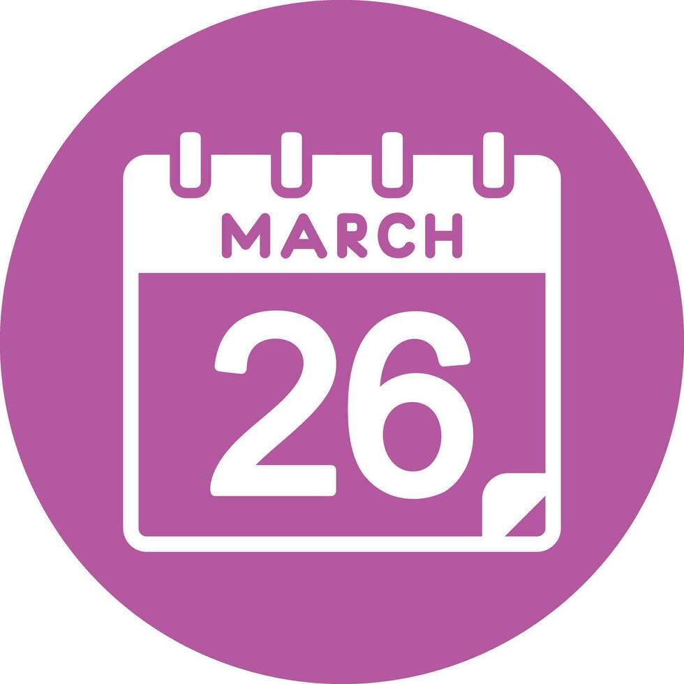 26 March Vector Icon
