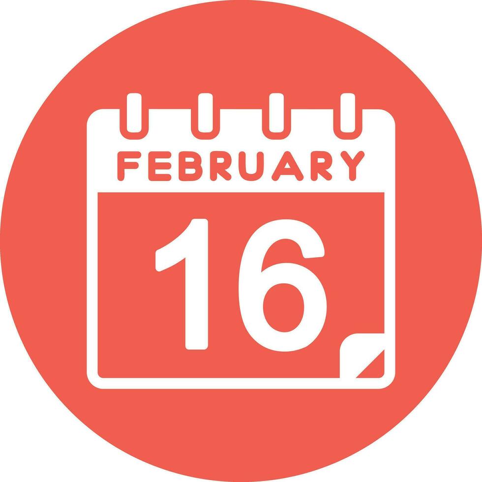 16 February Vector Icon