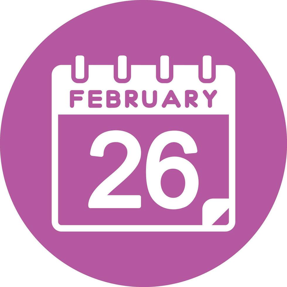 26 February Vector Icon