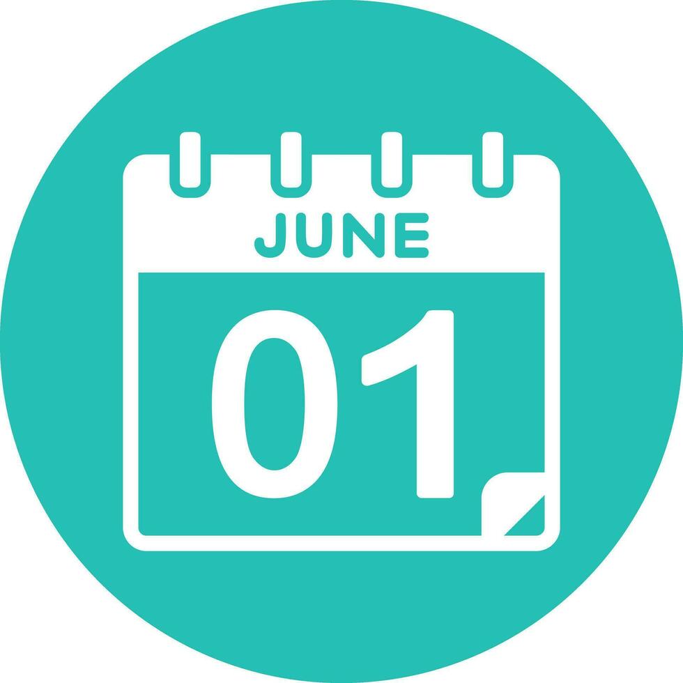 1 June Vector Icon