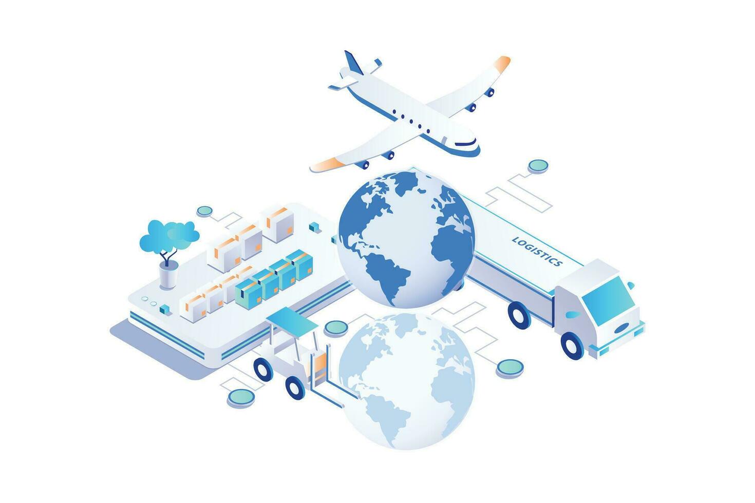 Logistics Business Isometric Vector Concept