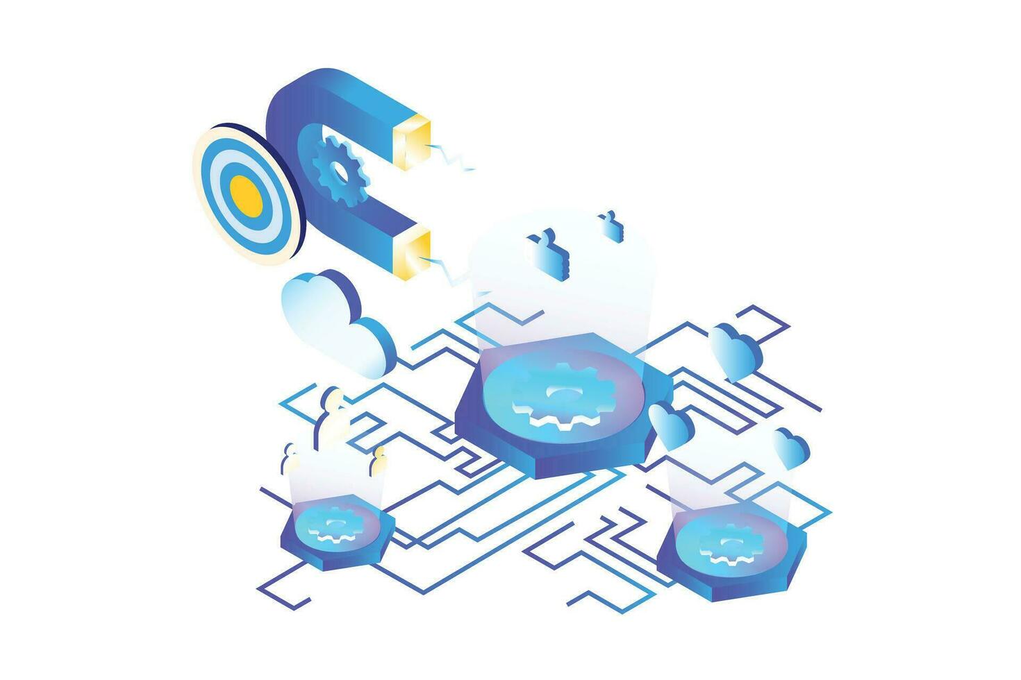 Business Target Goal Marketing Isometric vector