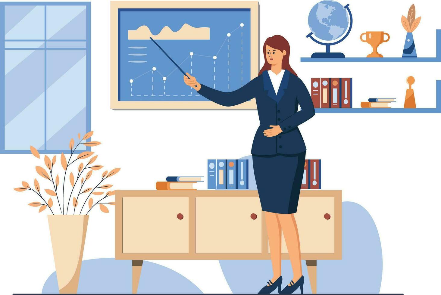 Business Training Vector Illustration Flat