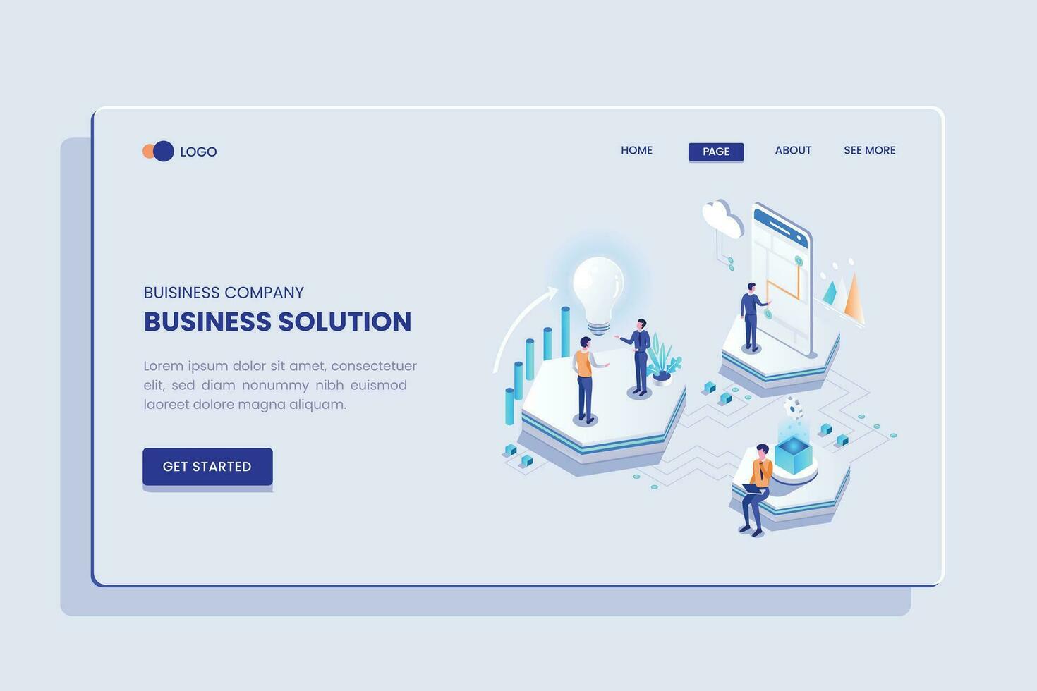 Business Solution Isometric Vector Concept