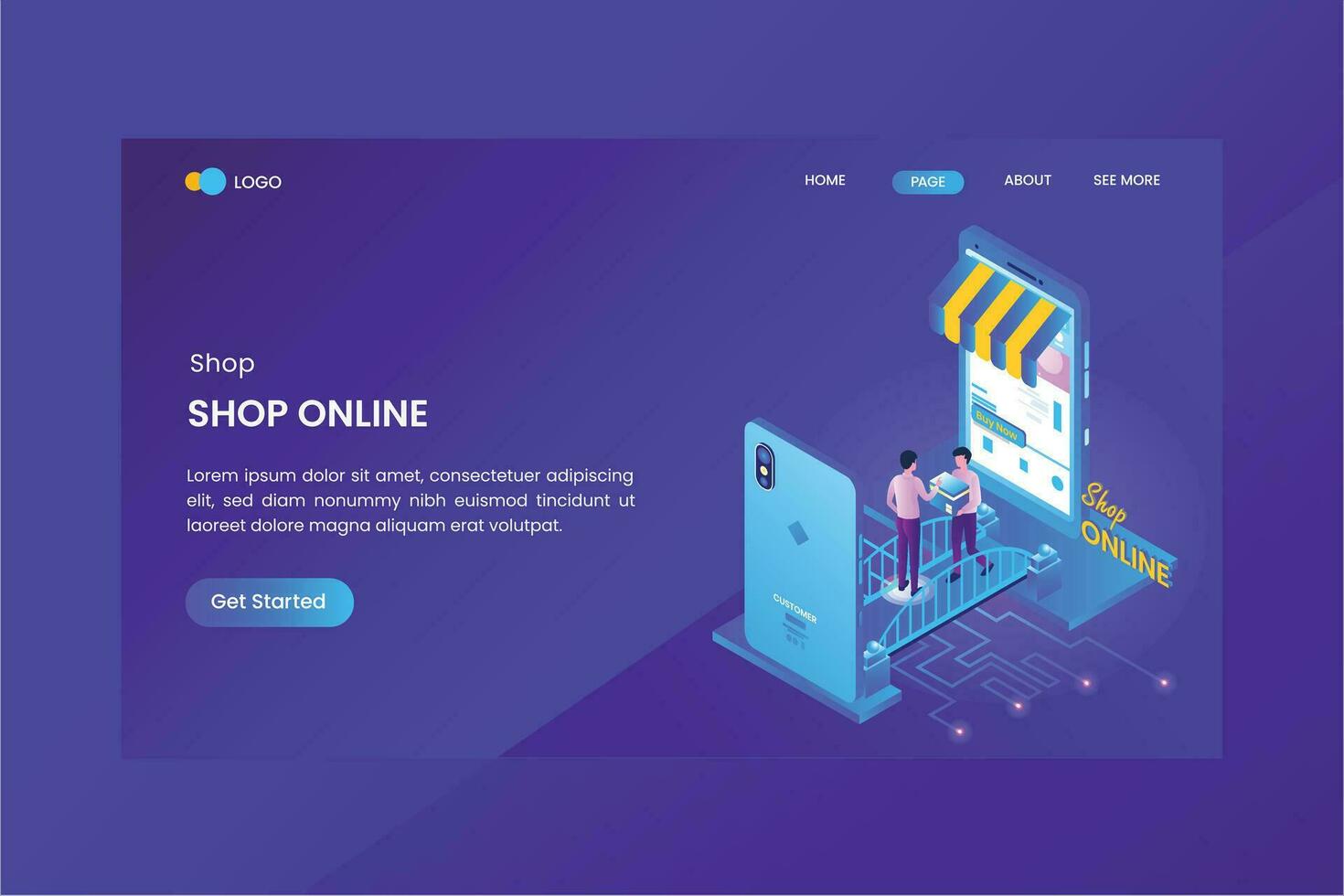 Delivery Isometric Concept Landing Page vector