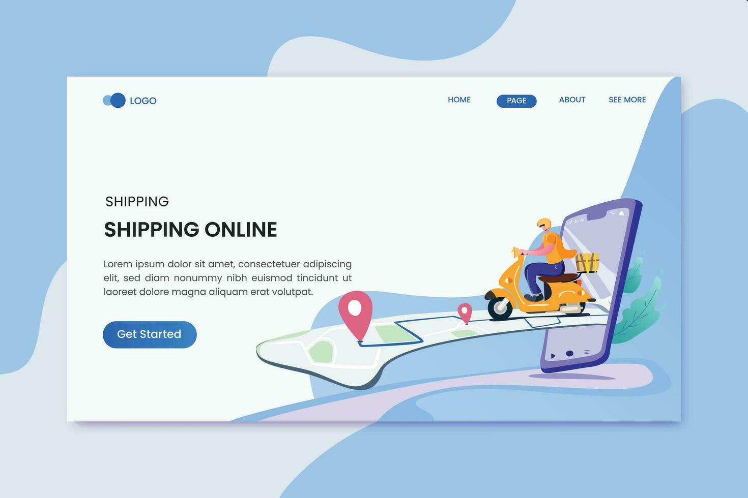 Fast Delivery Lading Page Template vector