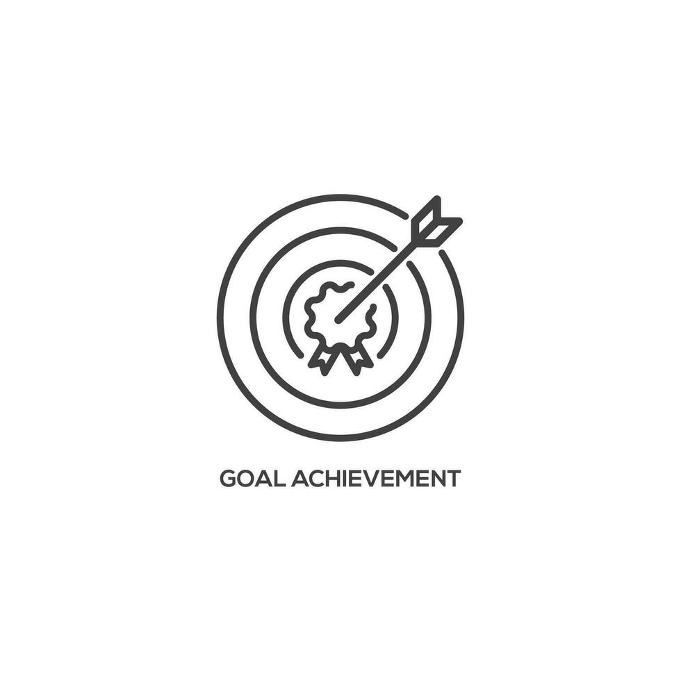 Goal Achievement icon, business concept. Modern sign, linear pictogram, outline symbol, simple thin line vector design element template