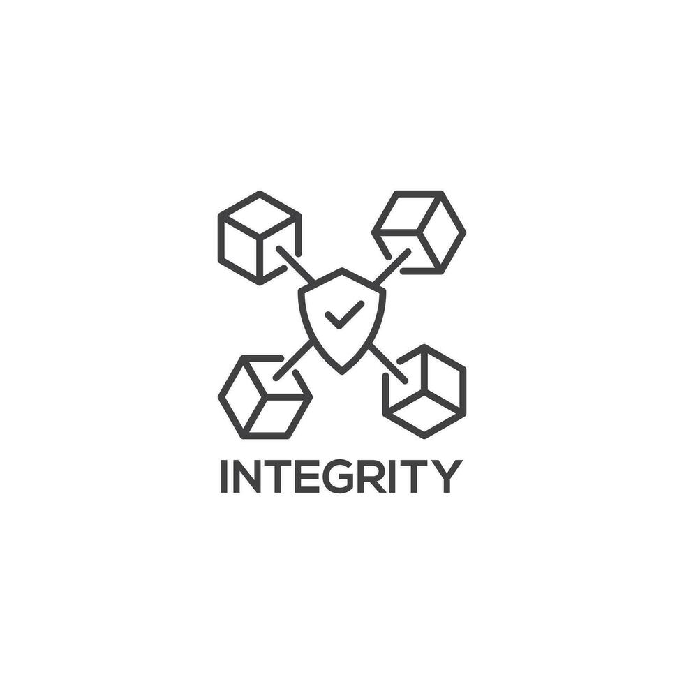 integridad icono, negocio concepto. moderno firmar, lineal pictograma, contorno símbolo, sencillo Delgado línea vector diseño elemento modelo