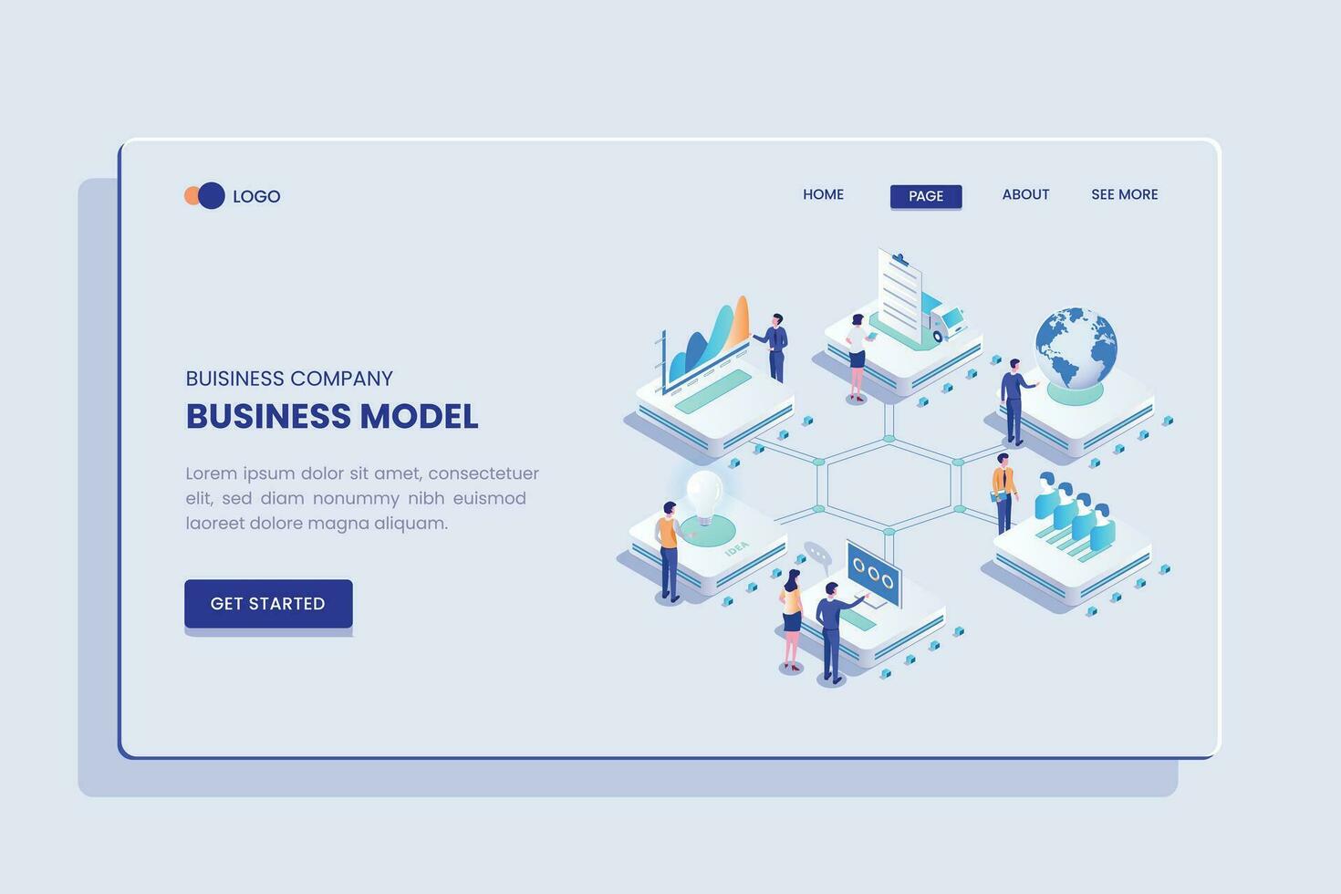 Business Model Isometric Vector Concept