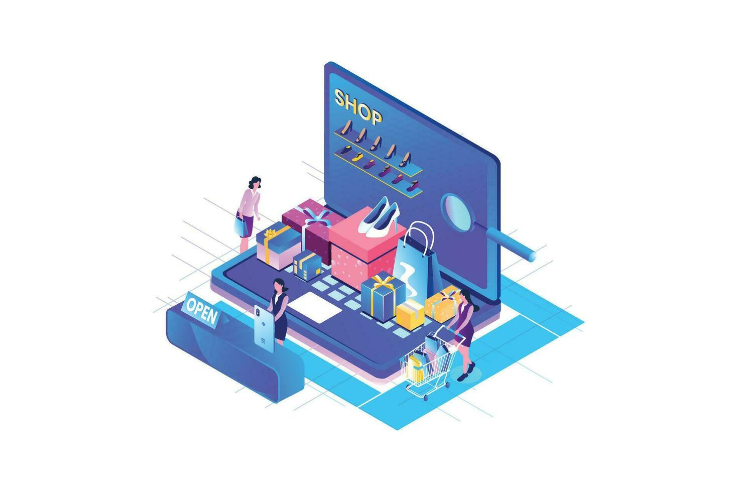 Gifts Shop Isometric vector