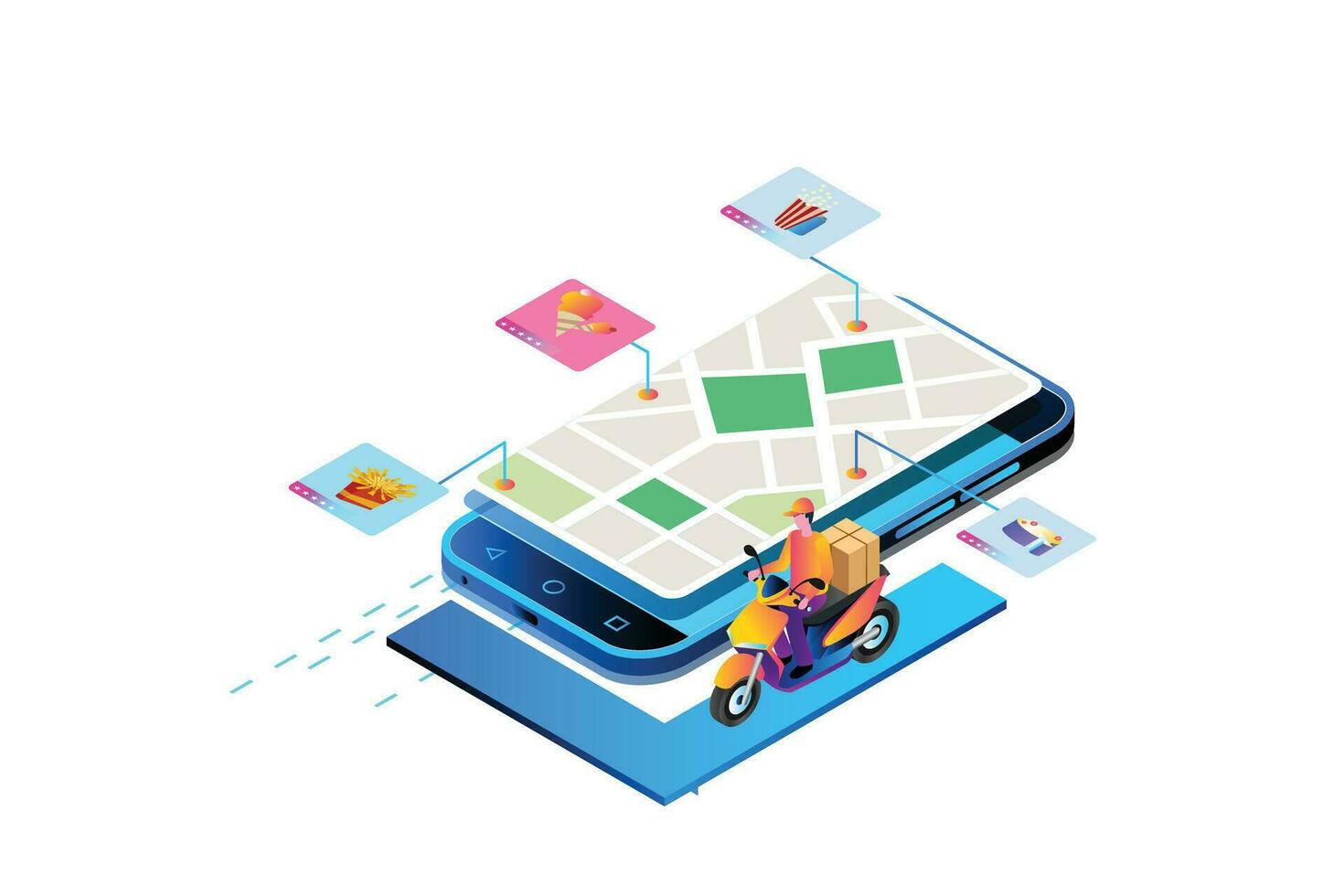Shipper Online Isometric vector