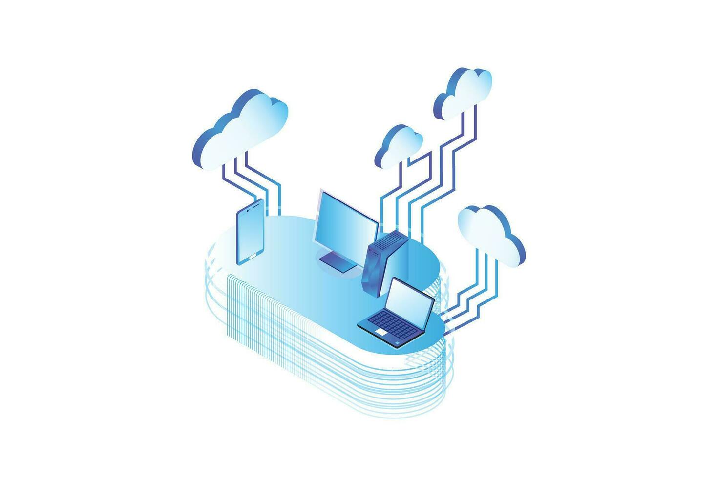 Cloud Storage Isometric vector