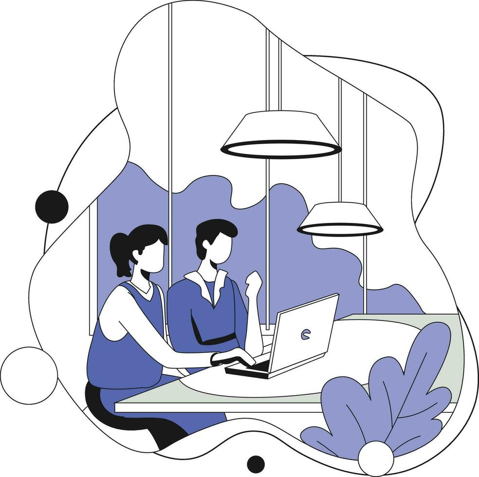 Discussing issues 2, Flat vector illustration