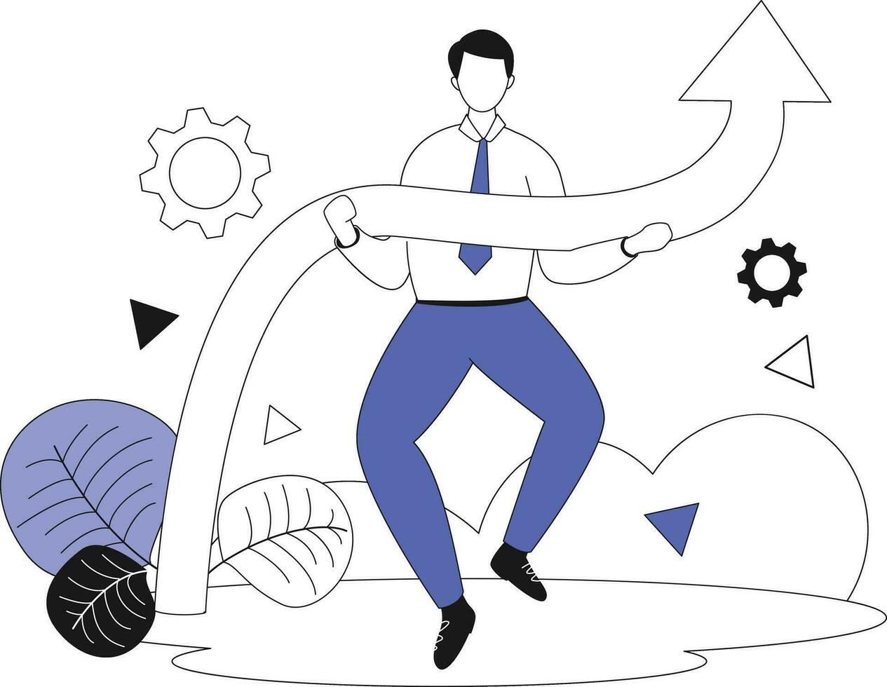 Growth assistance, Flat vector illustration