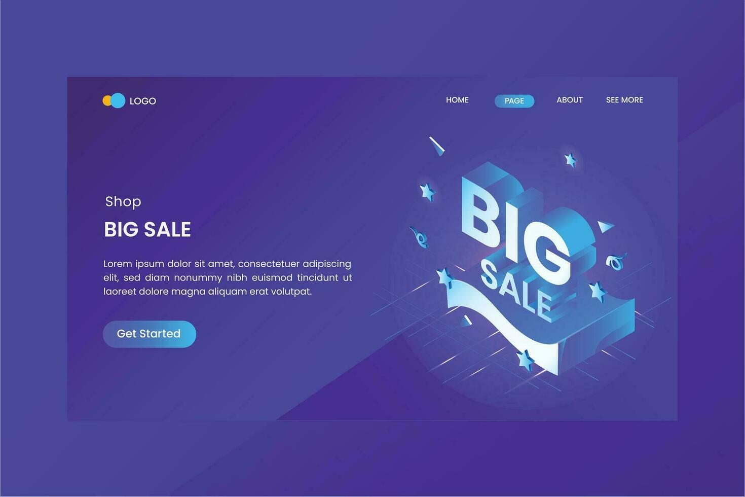 Shop Big Sale Isometric vector