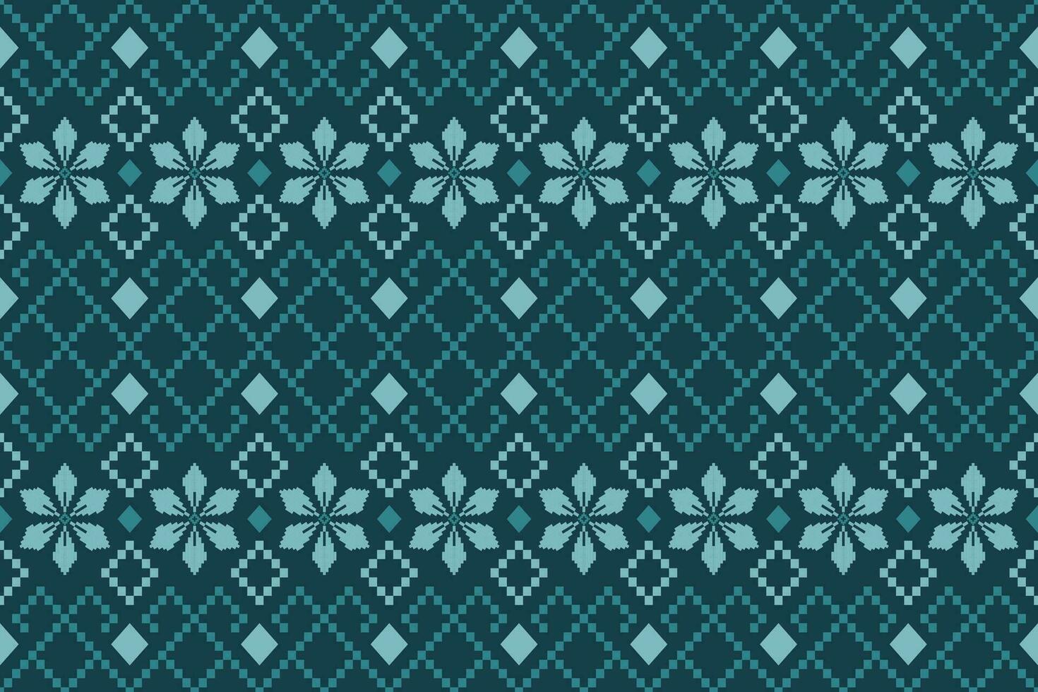 Indigo navy blue geometric traditional ethnic pattern Ikat seamless pattern border abstract design for fabric print cloth dress carpet curtains and sarong Aztec African Indian Indonesian vector