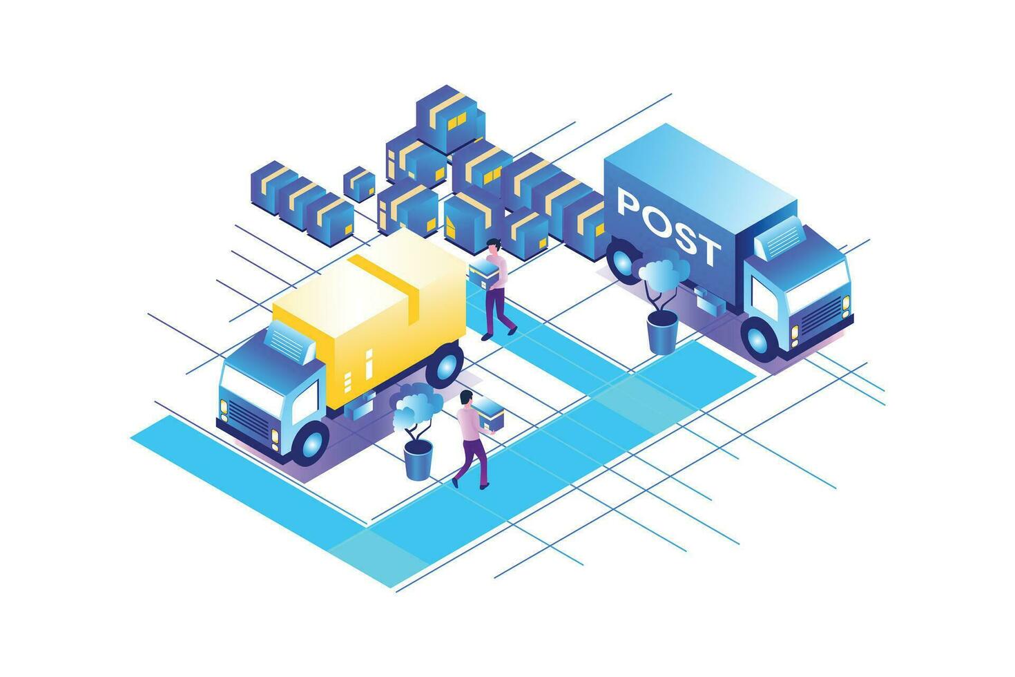 logístico Servicio isométrica vector