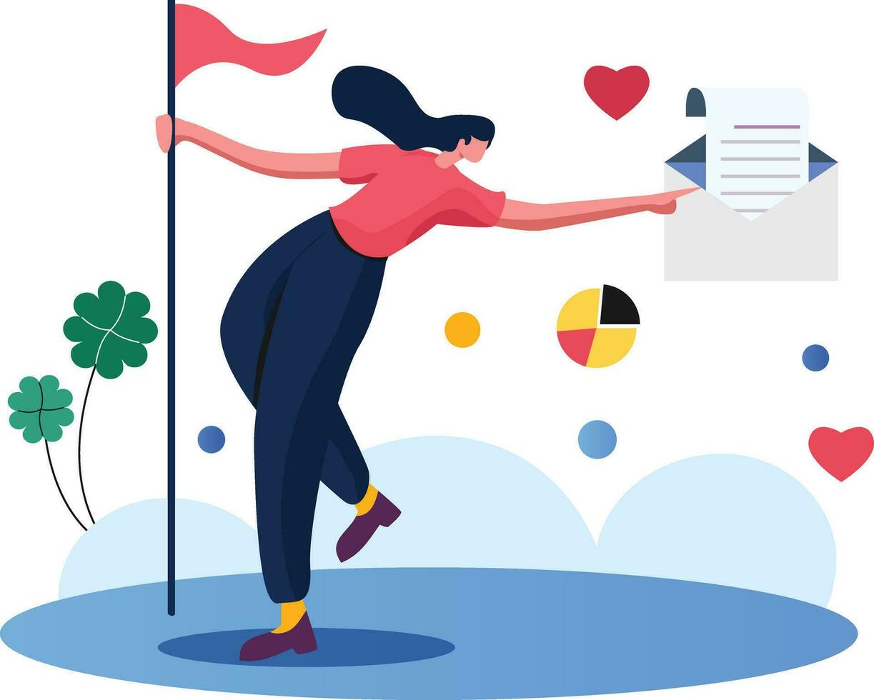 Mailing location, Flat vector illustration