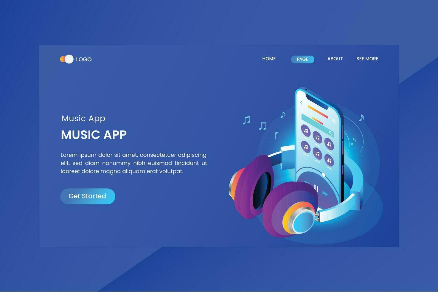 Mobile Isometric Concept Landing Page vector