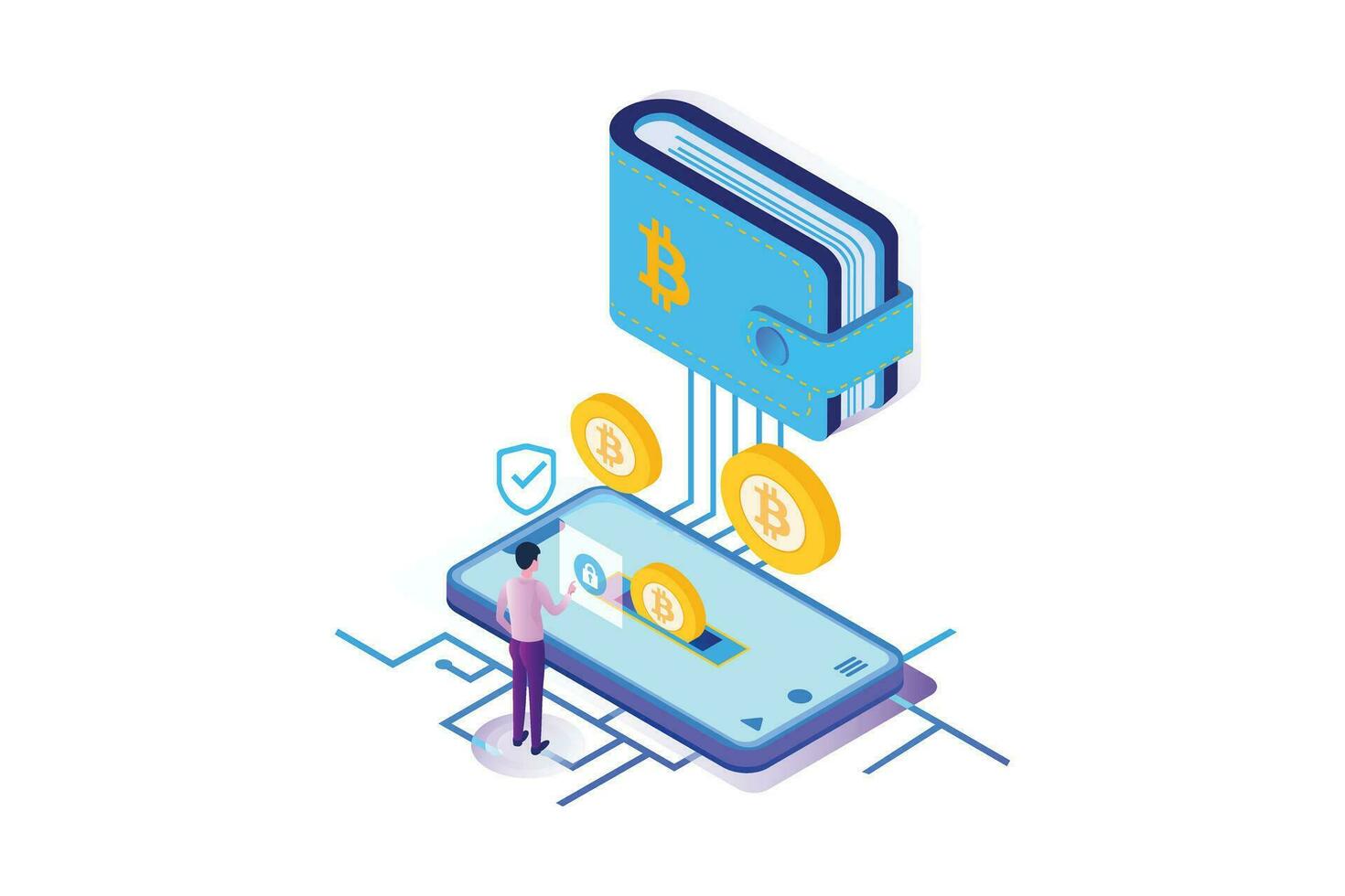 Bitcoin Wallet Cryptocurrency vector