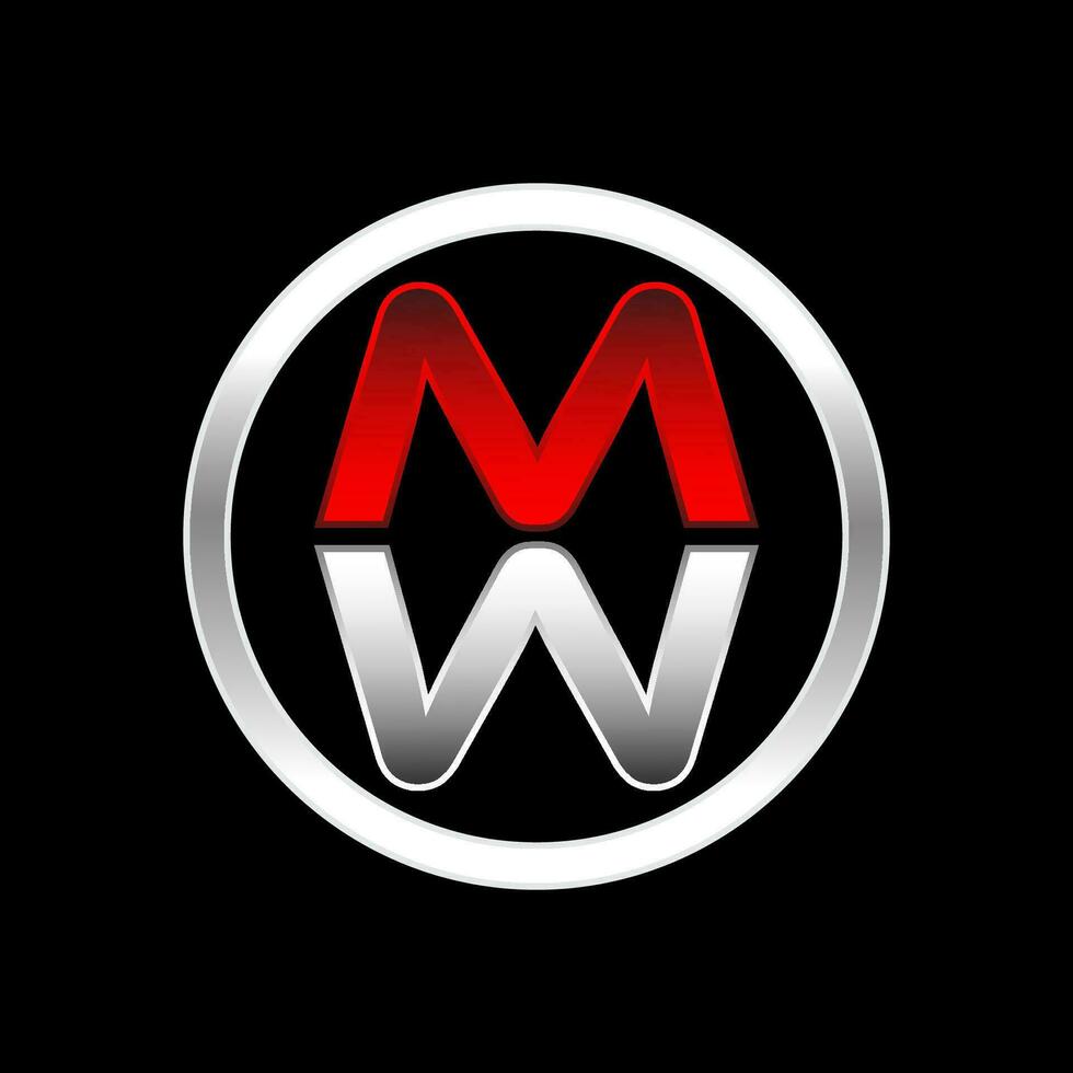 Initial Letter MW sport monogram vector design