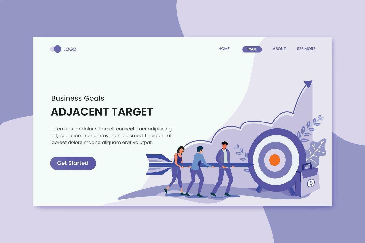 Adjacent Targets Marketing Landing Page vector