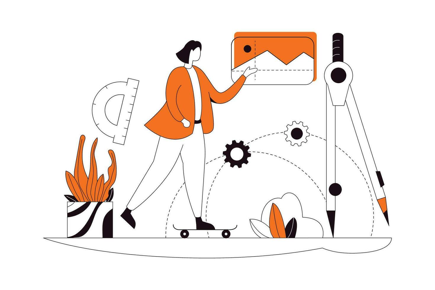 Engineering subject, Business Flat Style Illustration vector
