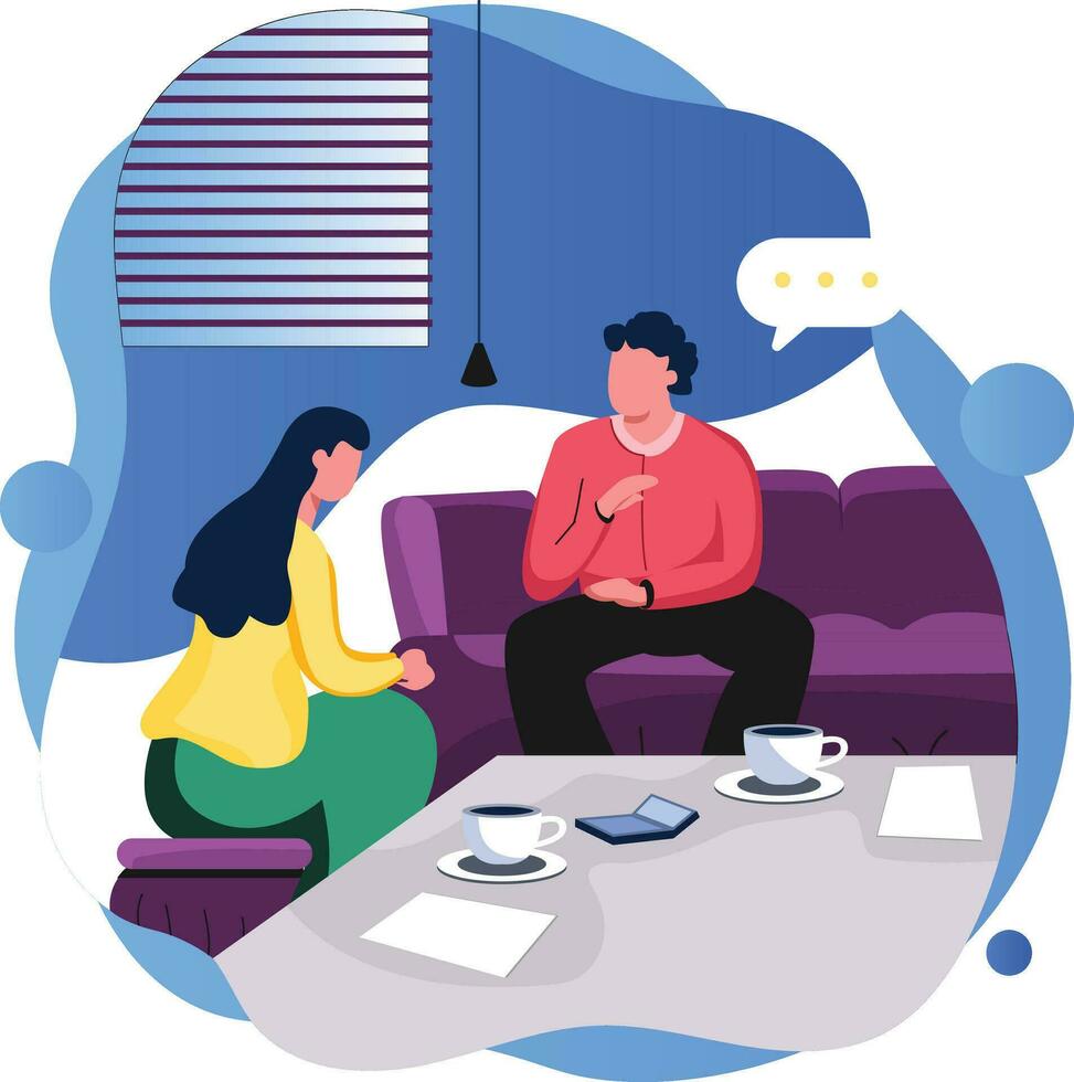 Direct customer consultation, Flat vector illustration