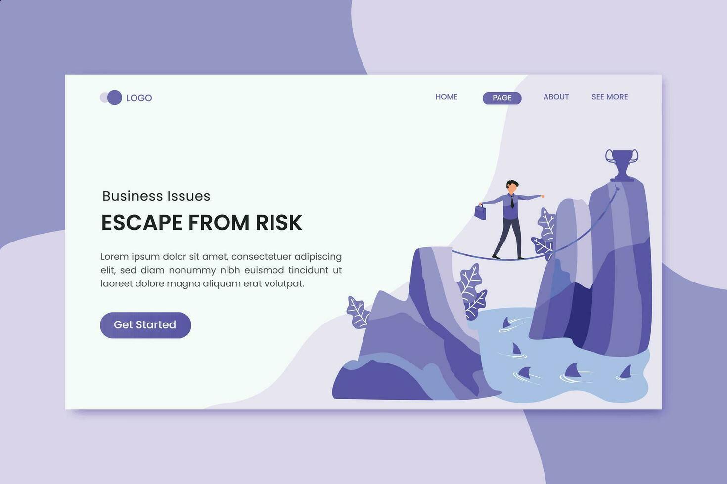 Escape Marketing Business Landing Page vector