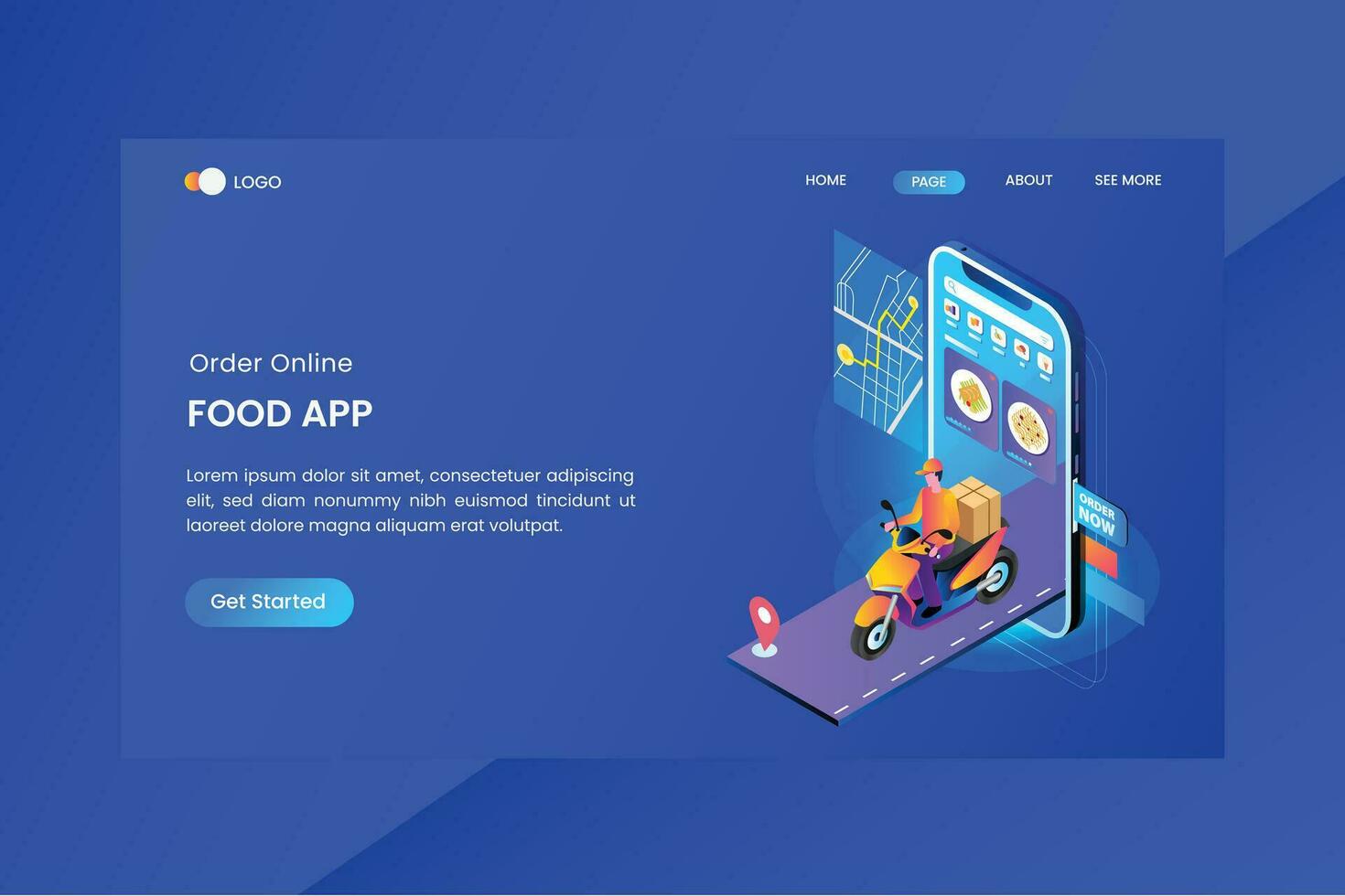 App Delivery Services Isometric Concept Landing Page vector