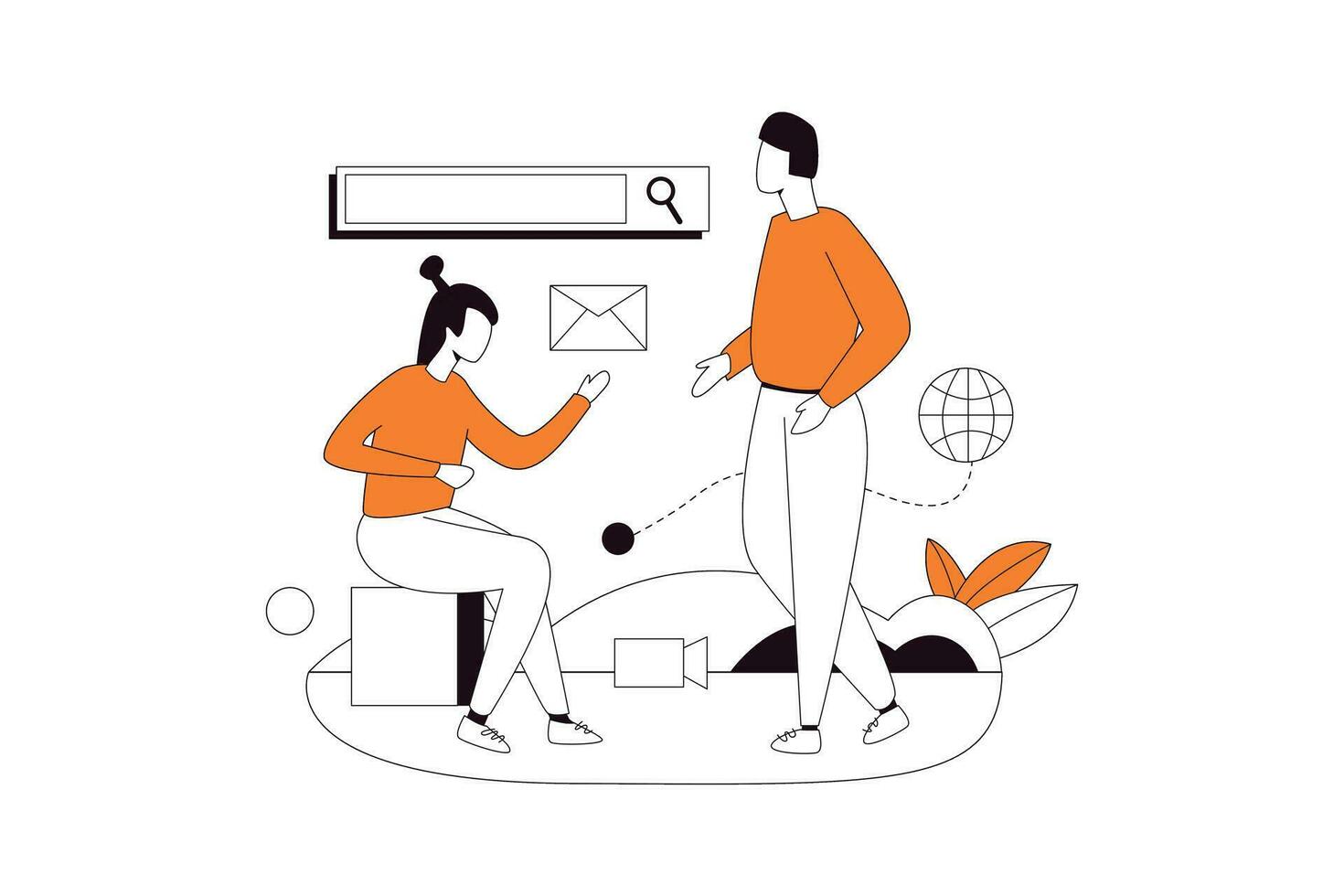 Discuss options, Business Flat Style Illustration 32471501 Vector Art