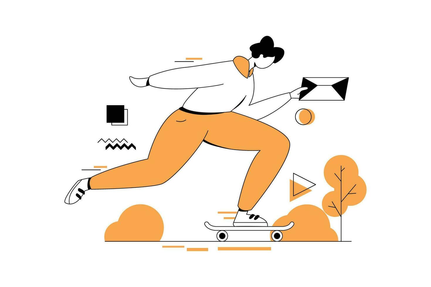 The postman, Business Flat Style Illustration vector