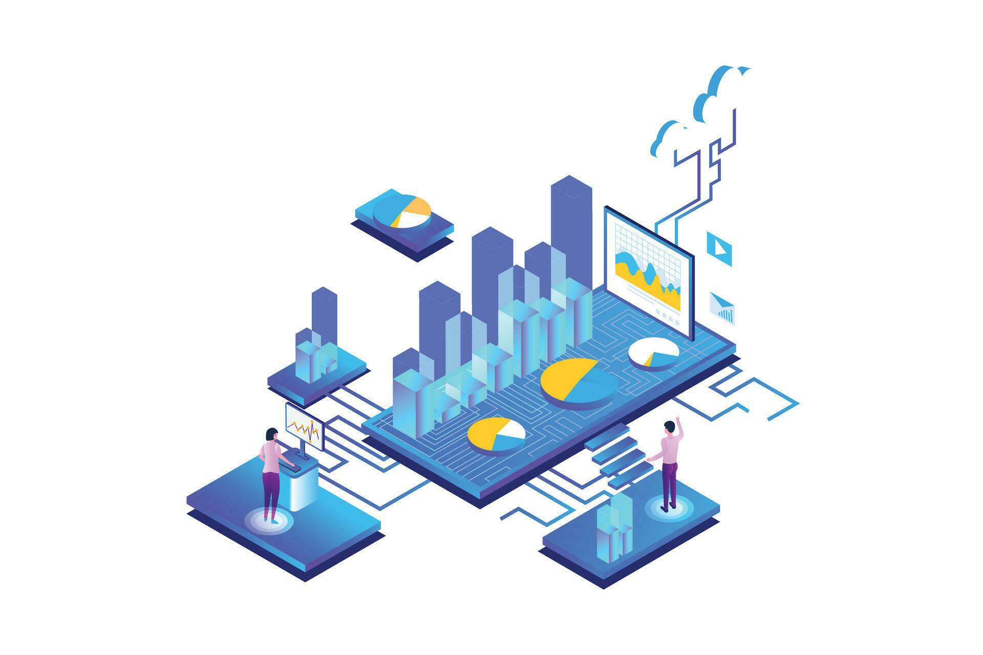 Data Analysis Isometric 32471543 Vector Art at Vecteezy