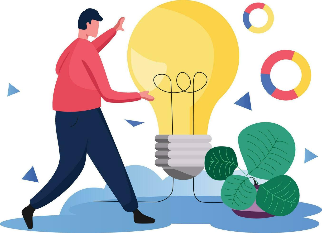 The idea of change, Flat vector illustration