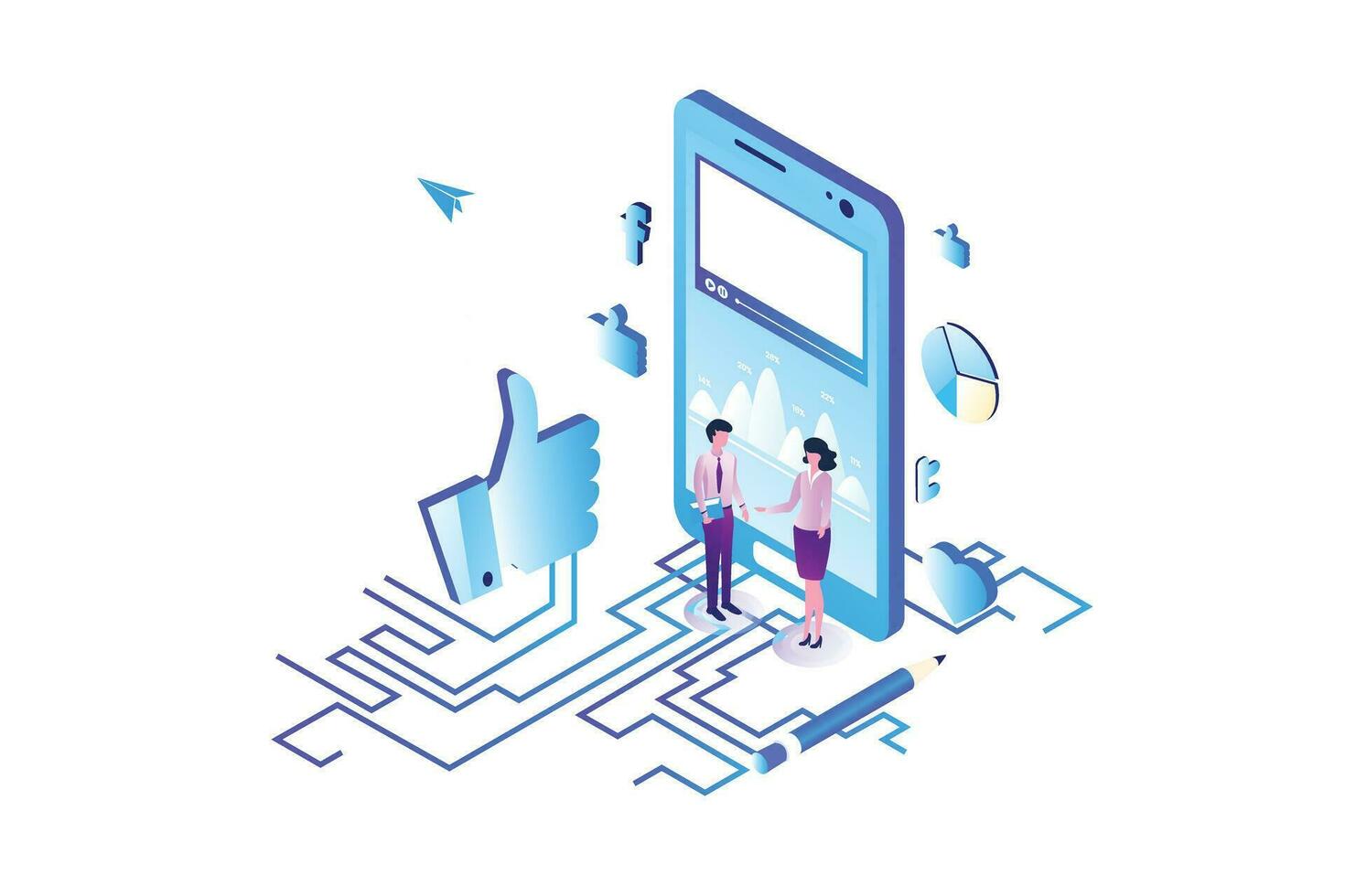 Conversion Marketing Isometric vector
