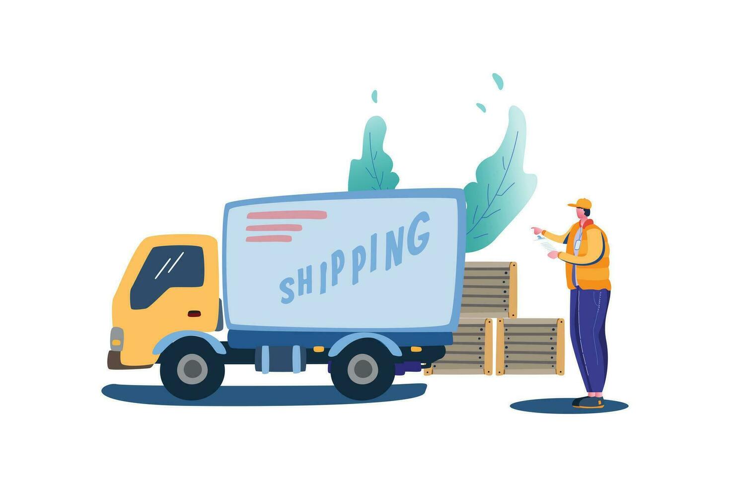 Truck Shipping - Flat vector