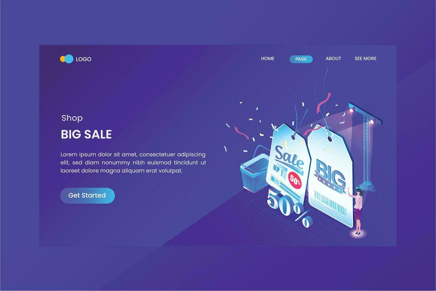Shop Sale Isometric vector