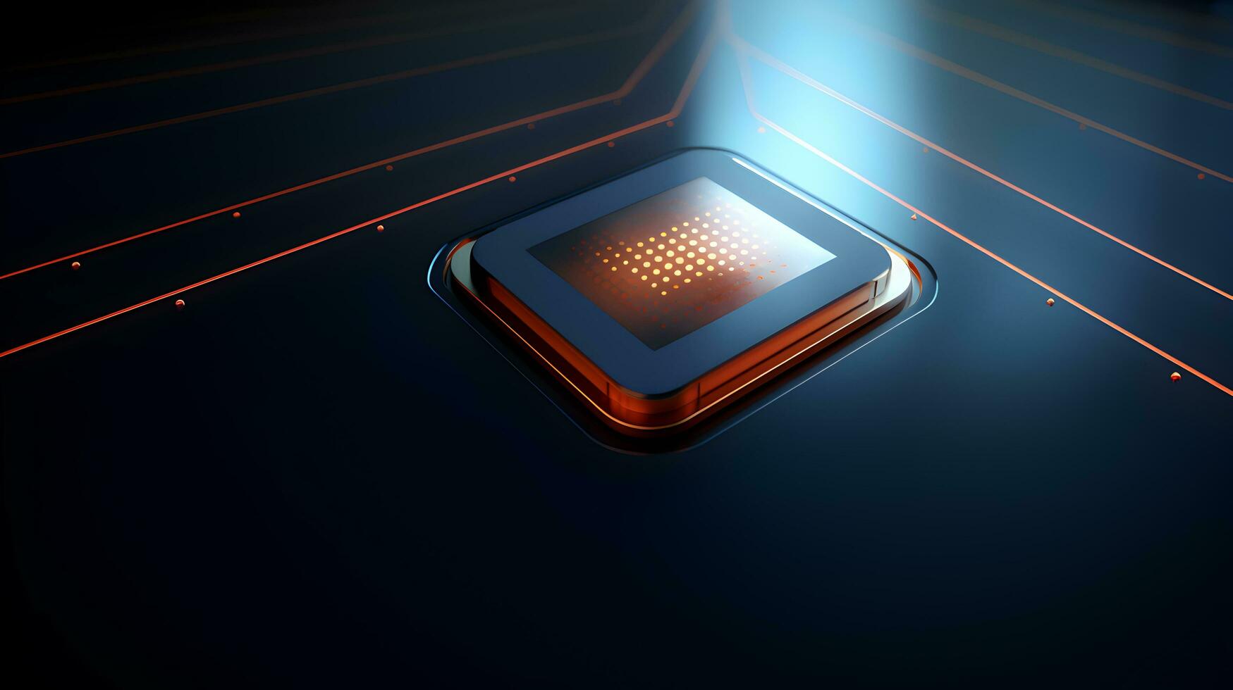 Futuristic CPU technology background, AI Generative photo