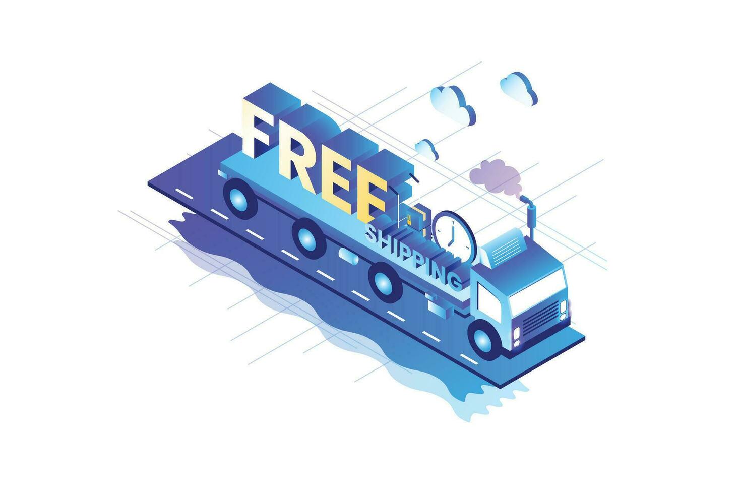 Free Shipping Isometric vector
