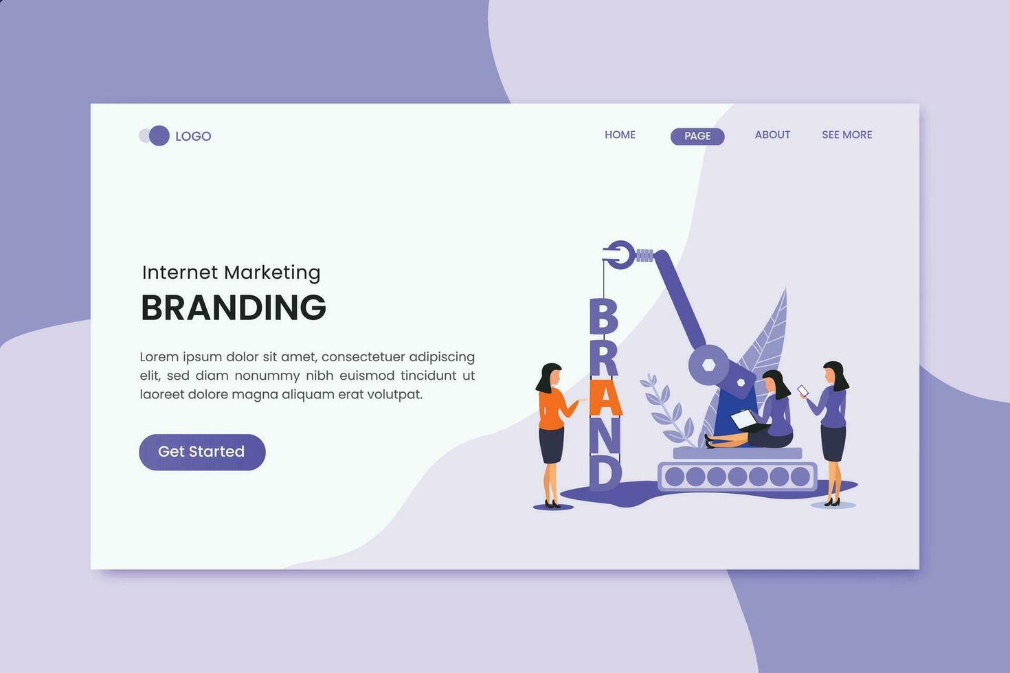 Brand Marketing Landing Page illustration vector