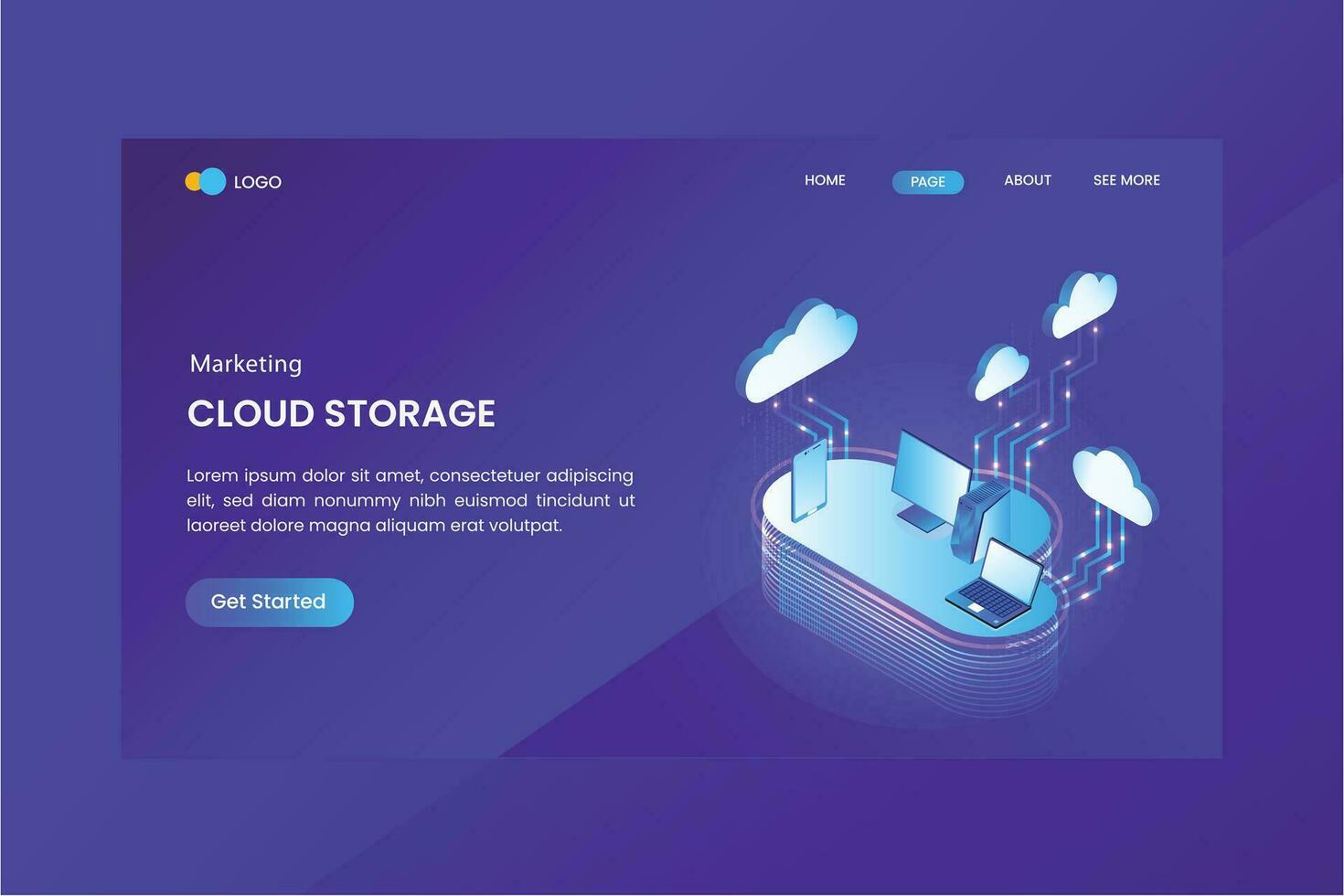 Cloud Storage Isometric vector