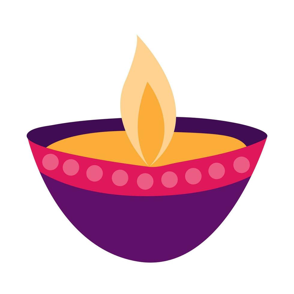 Pink Diwali festival lamp vector illustration